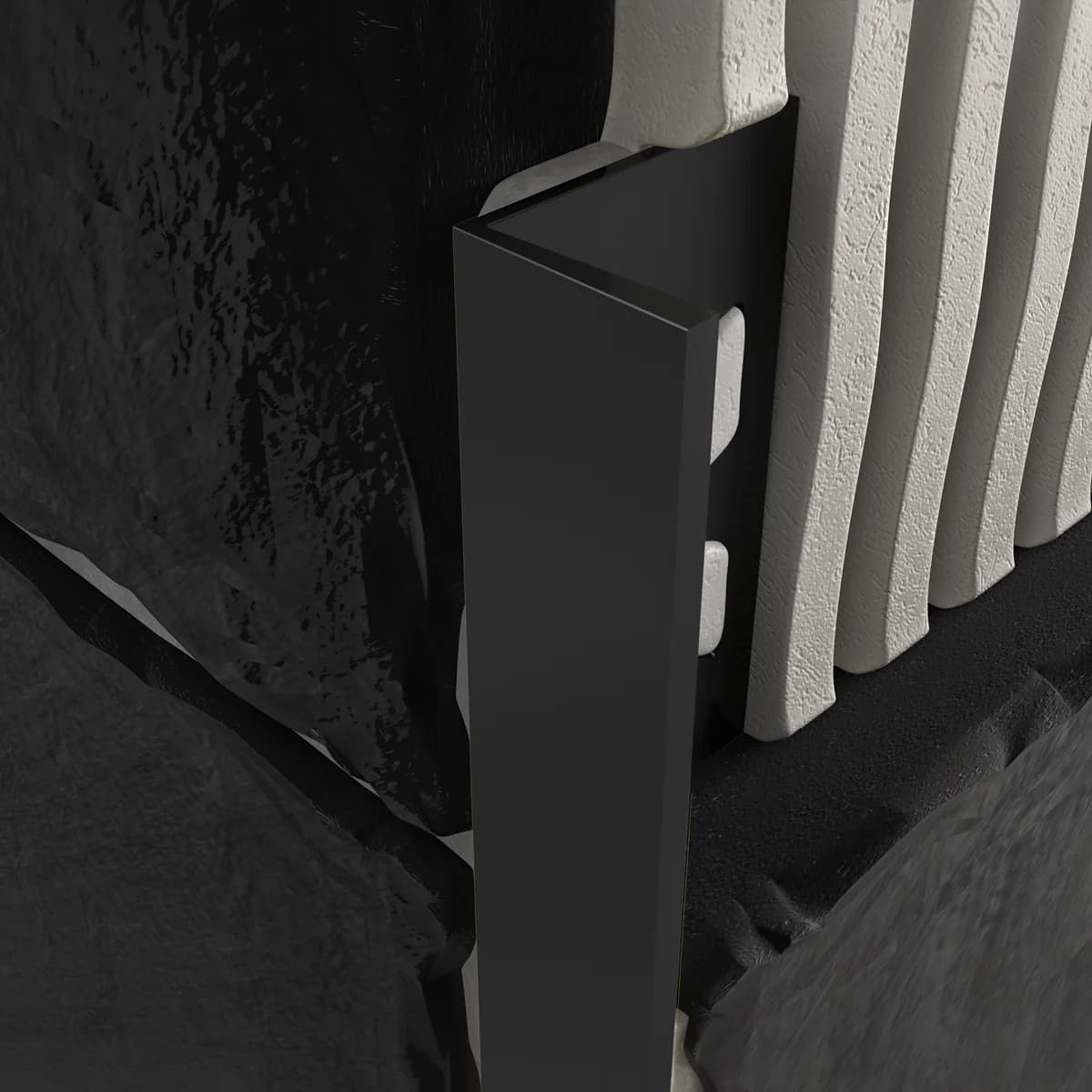 Atrim 10mm Straight Edge PVC Black Tile Trim - 2.5m