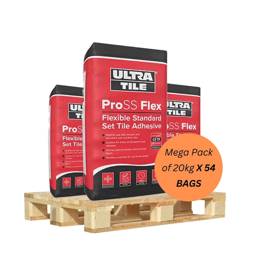 UltraTile ProSS Flex White Wall & Floor Adhesive - 20kg Full Pallet (54 Bags)