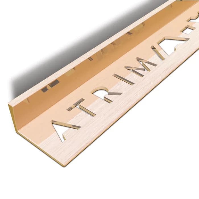 Atrim 8mm Straight Edge Aluminium Brushed Copper Effect Tile Trim - 2.5m