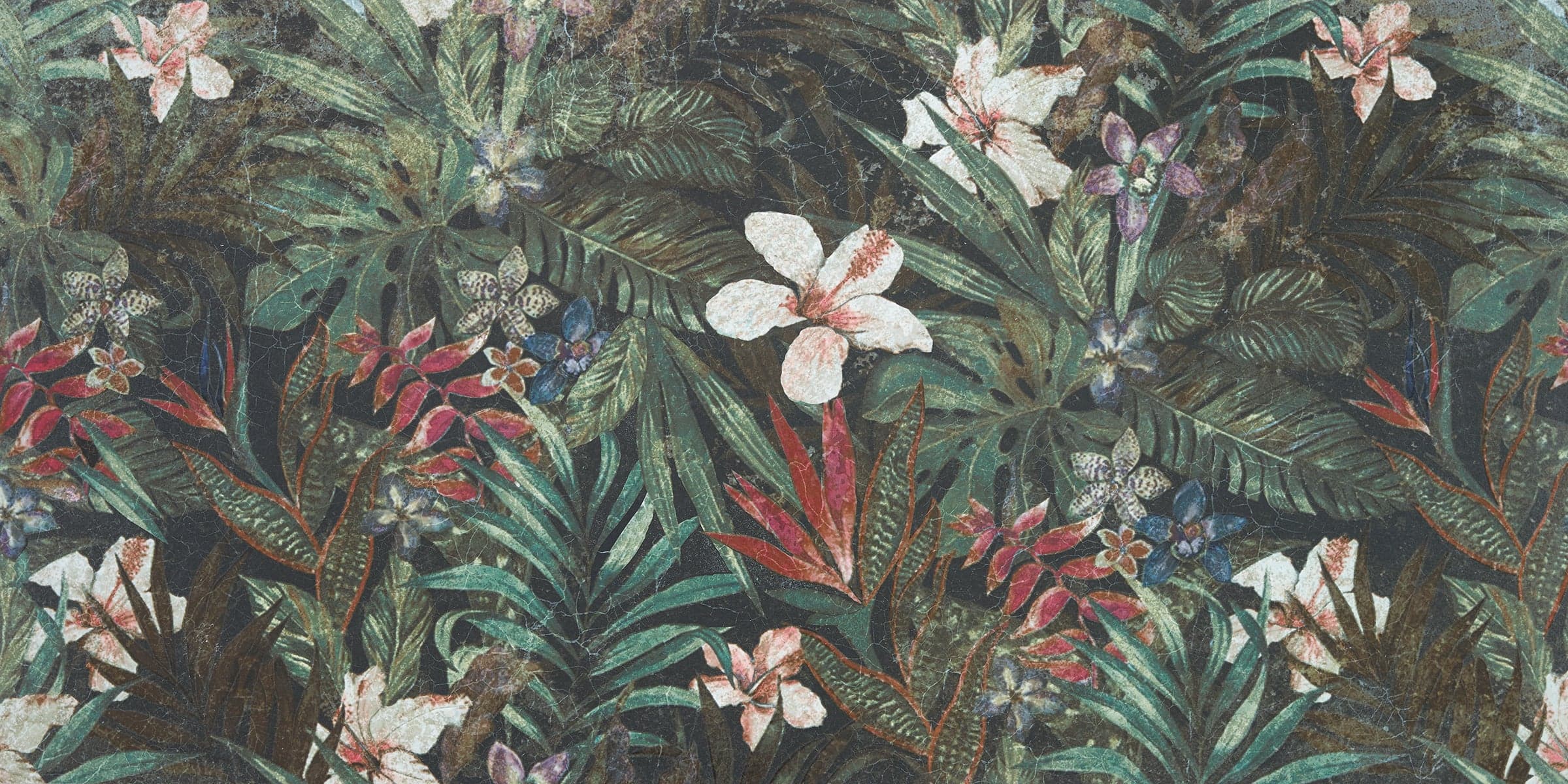 Flowers Black Rectified Matt