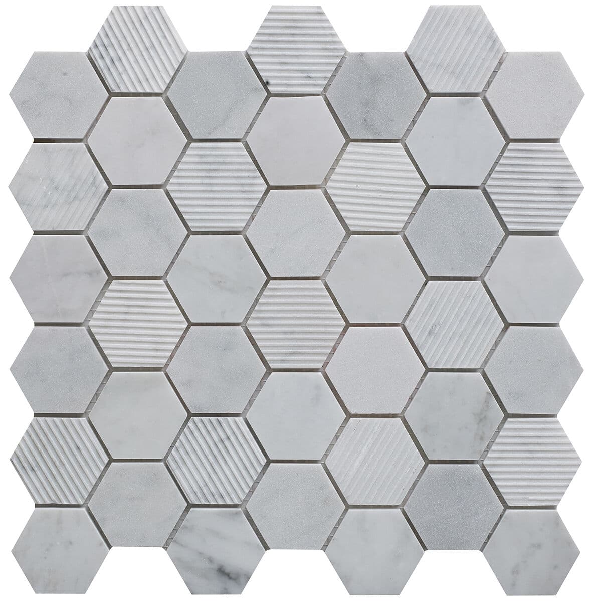 Fog Stone Hexagon Marble Mosaic
