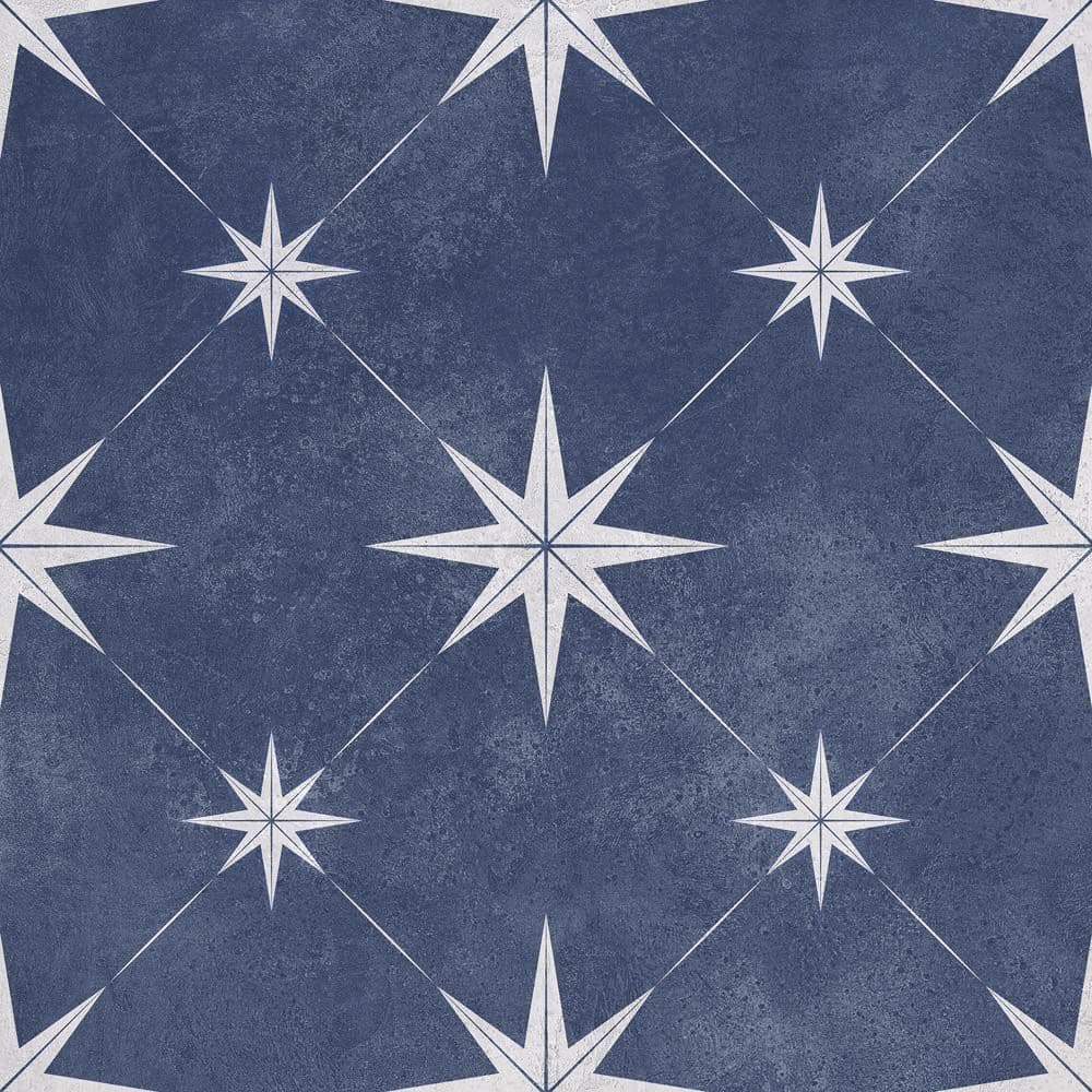 Vincent Navy Blue Patterned Matt
