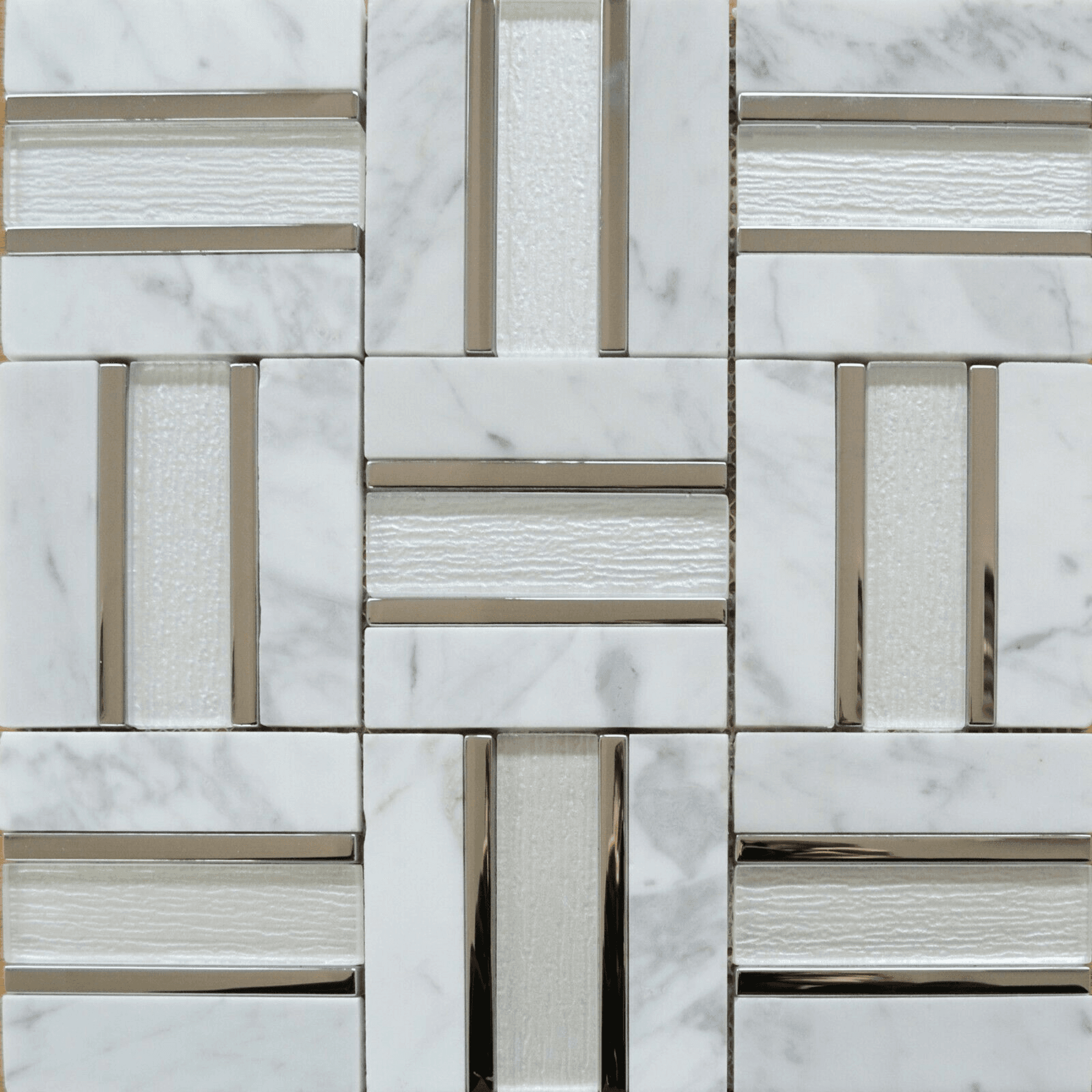 Marble Mosaic Silver Strips