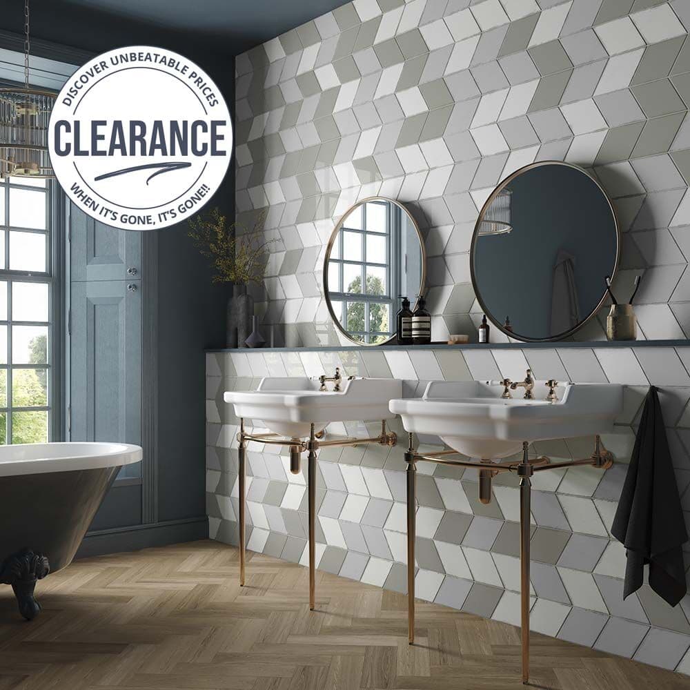Vintage Rhomboid Light Grey Gloss