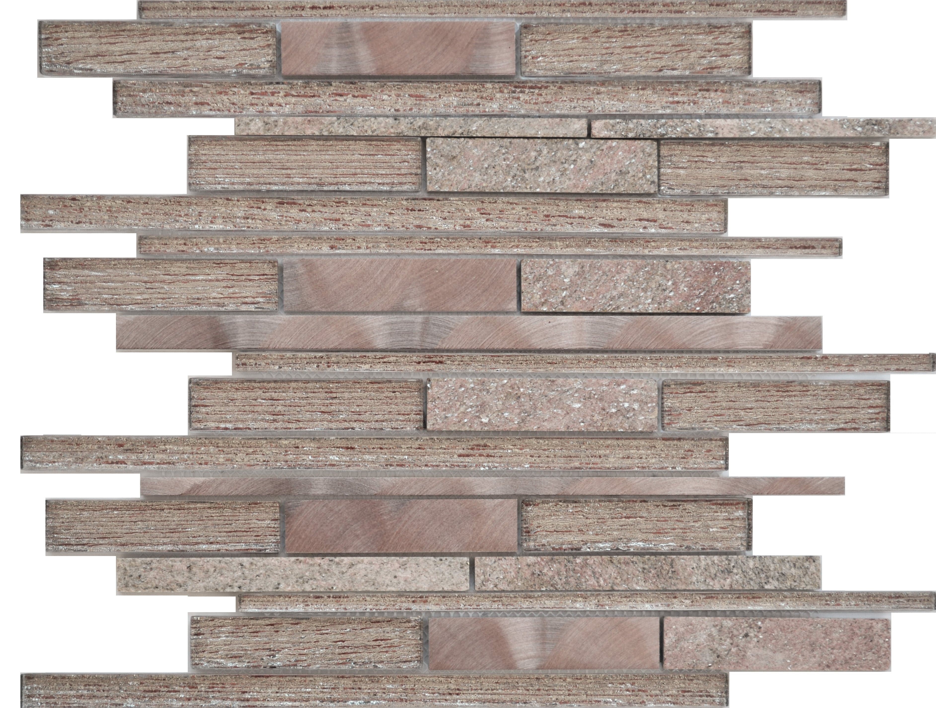 Strato Gold Glass & Stone Strip Mosaic