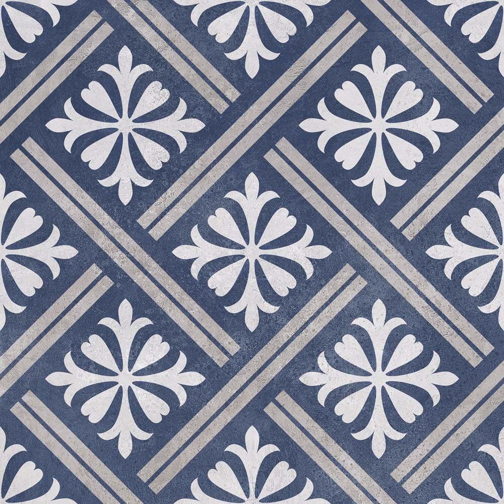 Mondrian Navy Blue Patterned Matt